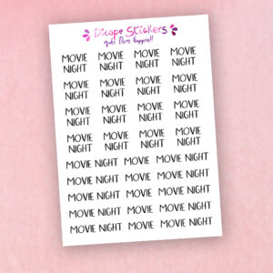 Movie Night Script Planner Stickers