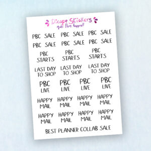 PBC Sale Script Planner Stickers