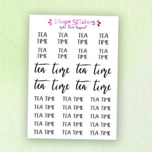 Tea Time Script Planner Stickers