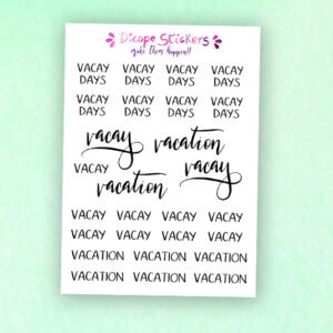 Vacay Days Script Planner Stickers