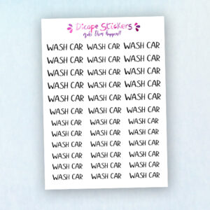 Wash Car Script Planner Stickers