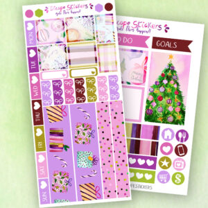 Purple Christmas Hobo weeks Planner Stickers