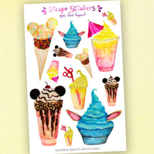 Ice Cream Magic Land Drink Planner Stickers