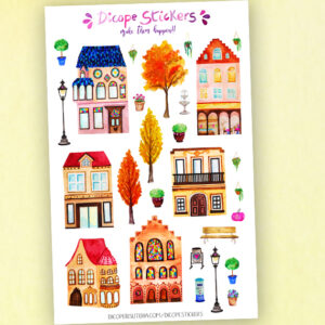City Decorative Houses Planner Stickers