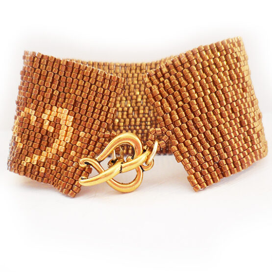 Bronze Glass Beads Bracelet