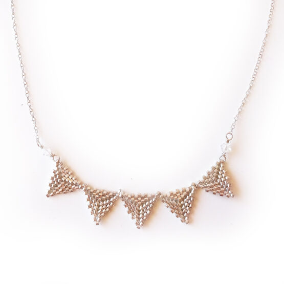 Garland Beaded Necklace with sterling silver beads