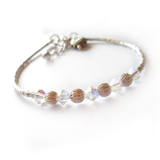 Heaven Swarovski crystals Bracelet with silver Beads
