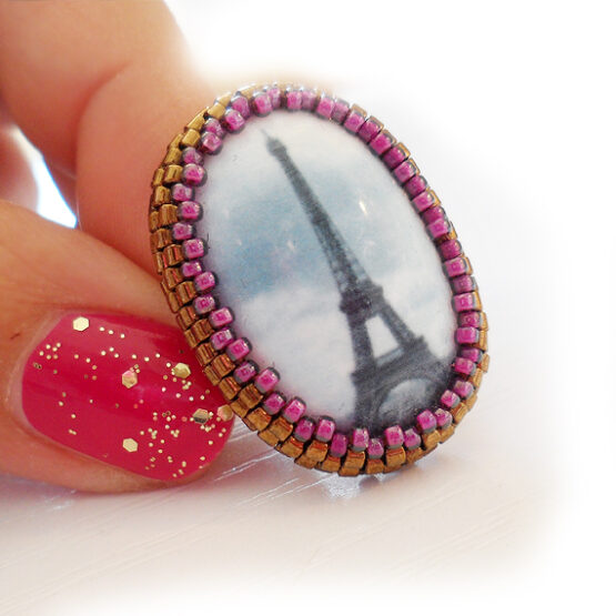 Paris Lovers Adjustable Ring - Cameo Tour Eiffel Ring