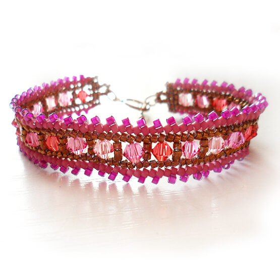 Swarovski Pink Beads Bracelet - Ombre Beads Bracelet