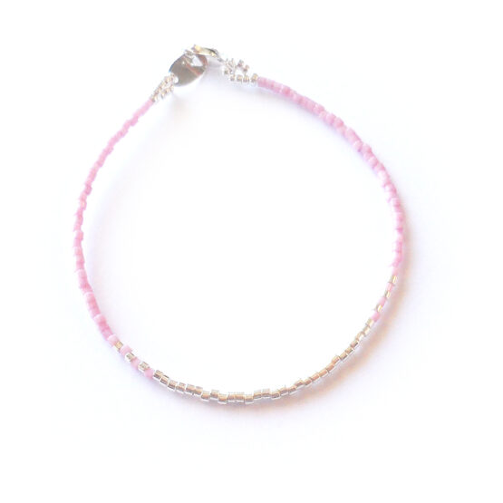 Tranquility Bracelet with sterling silver and Vintage Pink Crystal Beads