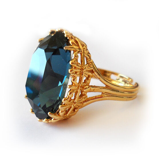 Anillo Doardo con Cristal Swarovski Azul Montana