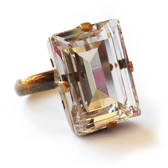 Anillo Swarovski Rectangular Cristal