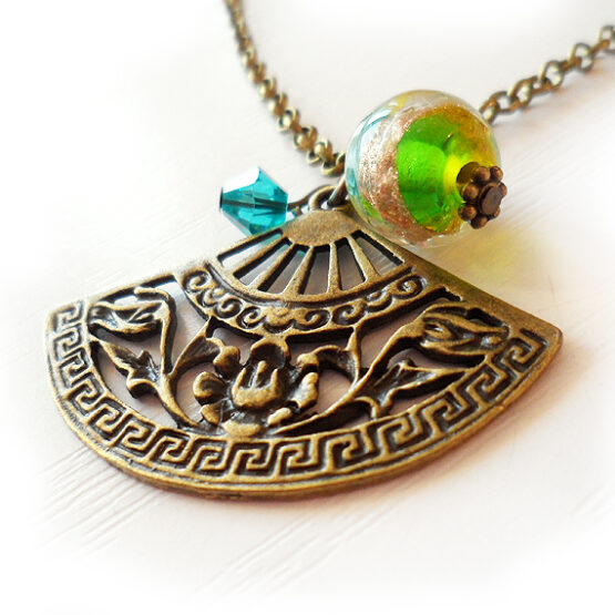 Colgante Abanico Venecia Abalorio Cristal Murano