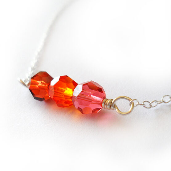 Collar Amanda en bolitas de Swarovski Naranja