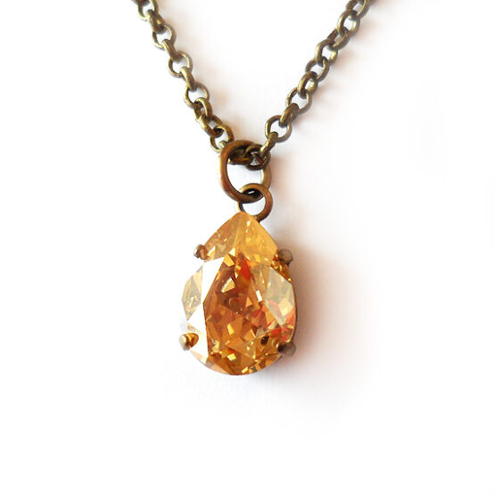 Collar Gota de Swarovski Dorada