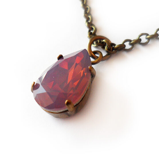 Collar Gota de Swarovski Lila Opalo