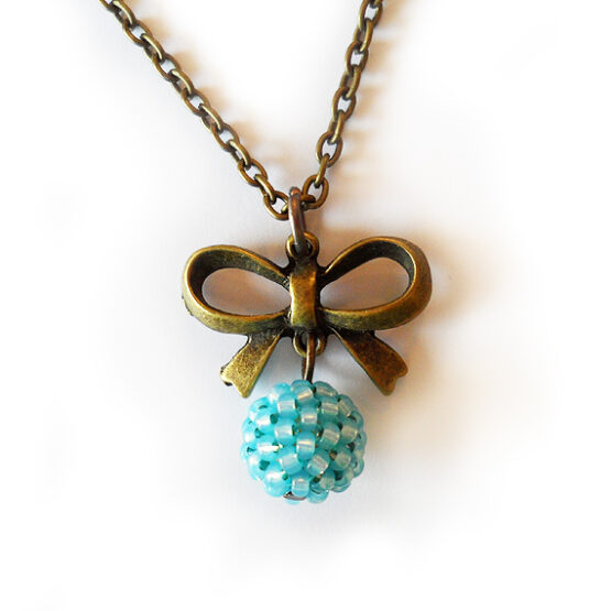 Collar Lazo Bolita Azul