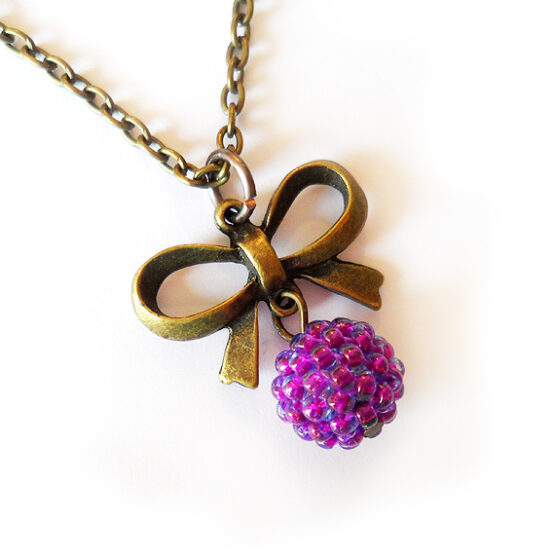 Collar Lazo Bolita Morado