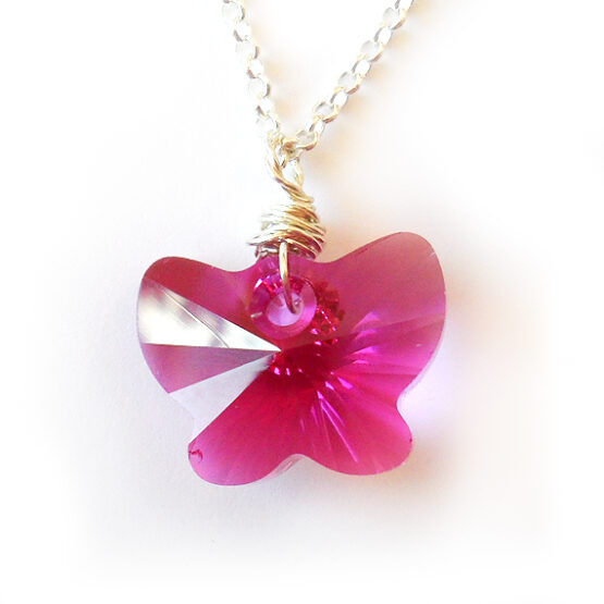 Collar Mariposa de Swarovski y plata de ley