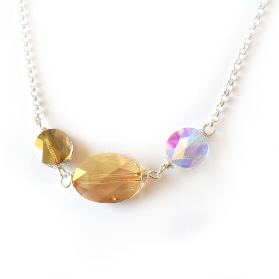 Collar Olimpia en Ovalos de Cristal de Swarovski dorados