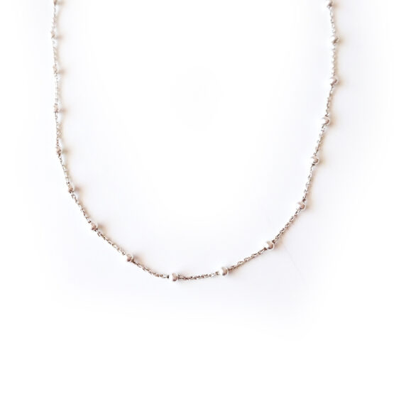 Gargantilla de cadenita bolas en Plata de Ley
