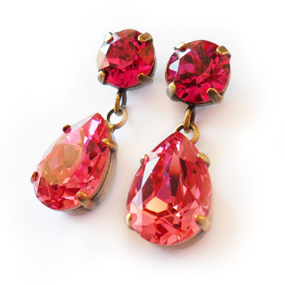 Pendientes Joya de Swarovski en Lagrimas Rosa