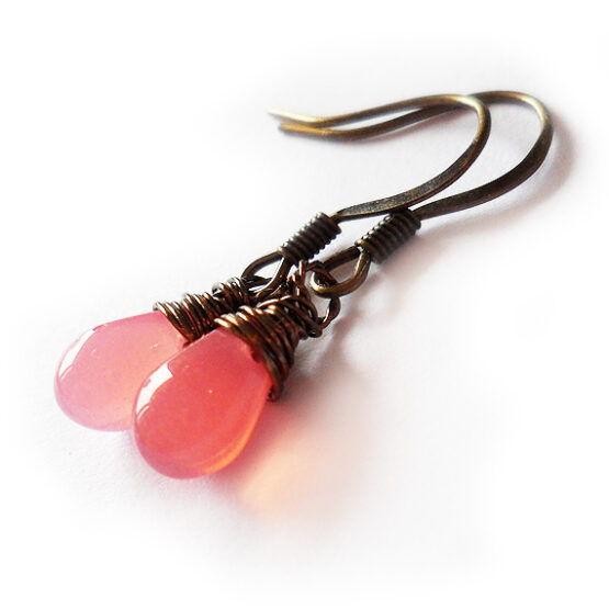 Pendientes Mini Gota Rosa Opalo
