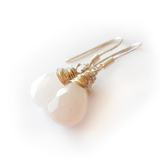 Pendientes Semipreciosa de Cuarzo Blanco y plata de Ley