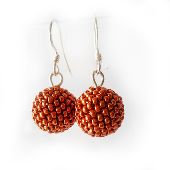 Pendientes abalorios de cristal cobre