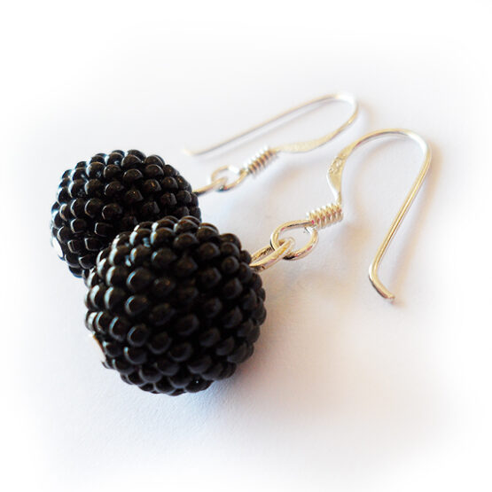 Pendientes abalorios de cristal negro