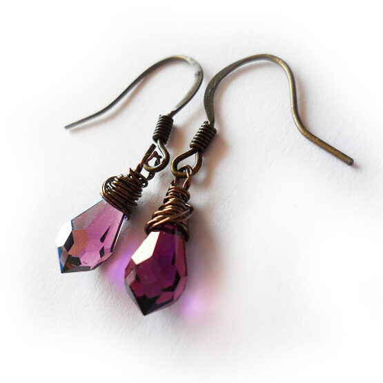 Pendientes Gota Swarovski Amatista