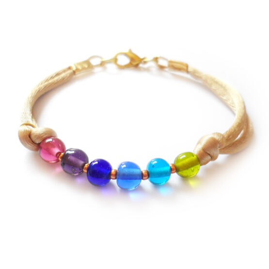 Pulsera Capri con bolitas de cristal de colores