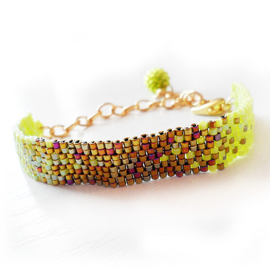 Pulsera Helena - Pulsera Degradado Oro Viejo y Verde - Pulsera Alma de Dicope