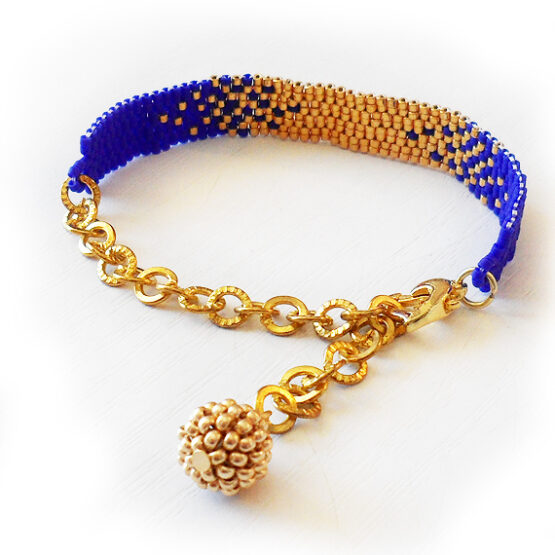 Pulsera Nadia - Pulsera Degradado en Azul Oscuro y Dorado - Pulsera Alma de Dicope