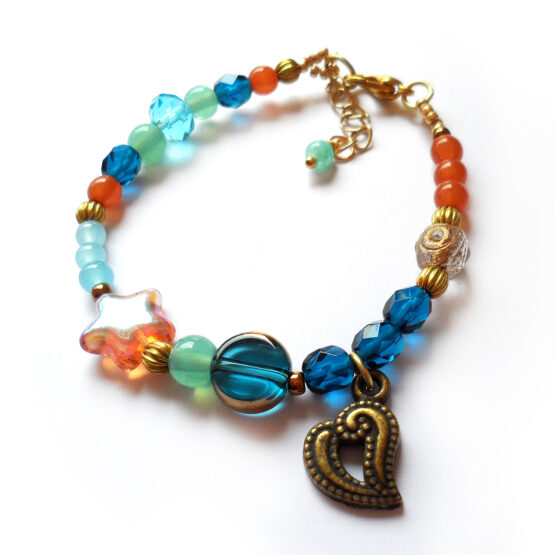 Pulsera Lanikai con cuentas de cristal azules y estrella