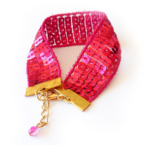 Pulsera Lentejuelas Rosa Ruby