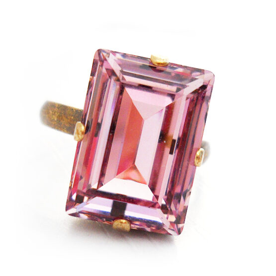 Anillo Swarovski Rectangular Violeta