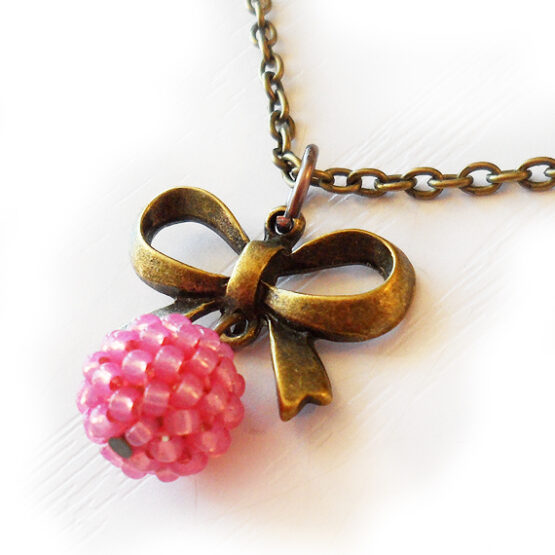 Collar Lazo Bolita Rosa