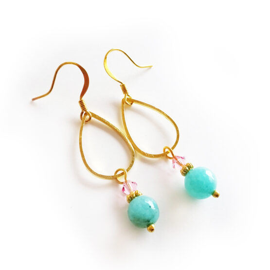 Pendientes Lagrima con Agata Turquesa