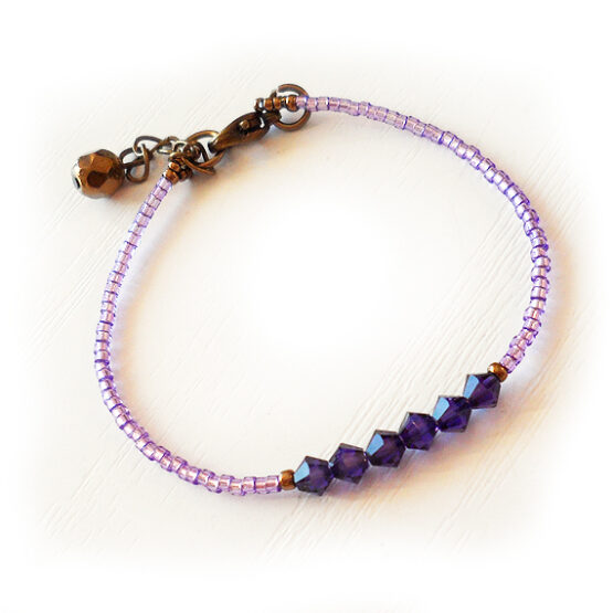 Pulsera Cristales de Swarovski Morado Velvet
