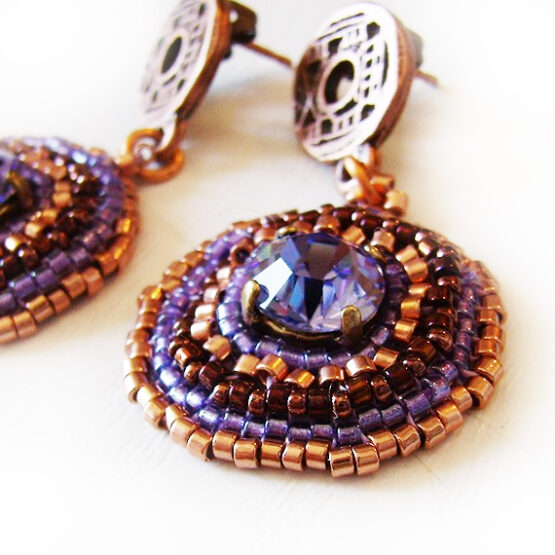 Pendientes en la Luna Swarovski Tanzanite