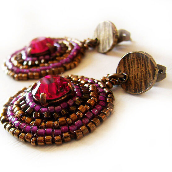 Pendientes en la Luna Swarovski Ruby