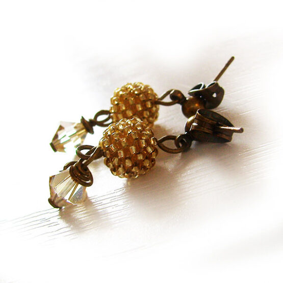 Pendientes Swarovski y Cristal Dorados