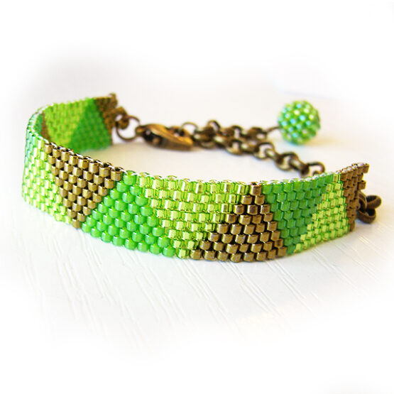Pulsera Elisabeth - Pulsera Alma Dicope Triangulos Verde