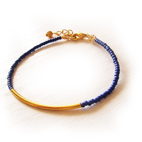 Pulsera con Barra Dorada Azul Tardis